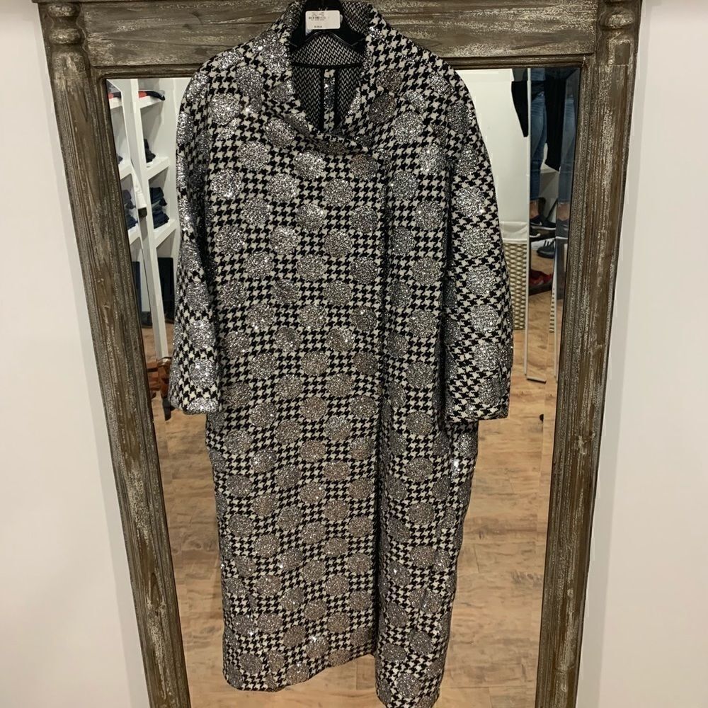 D&G Embroidered Polka Dot Houndstooth Coat